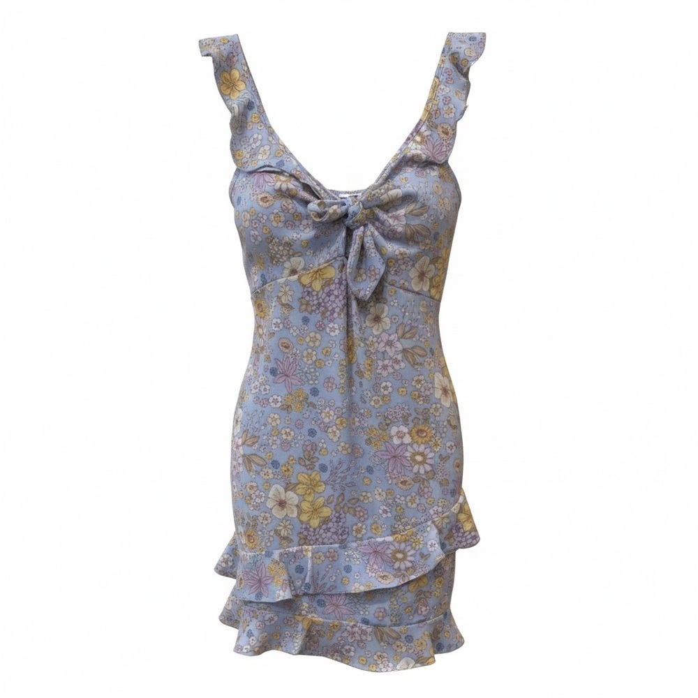 3rd + Malt blue floral dress, large